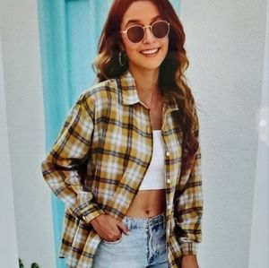 A Girl Thing Yellow Plaid Shirt